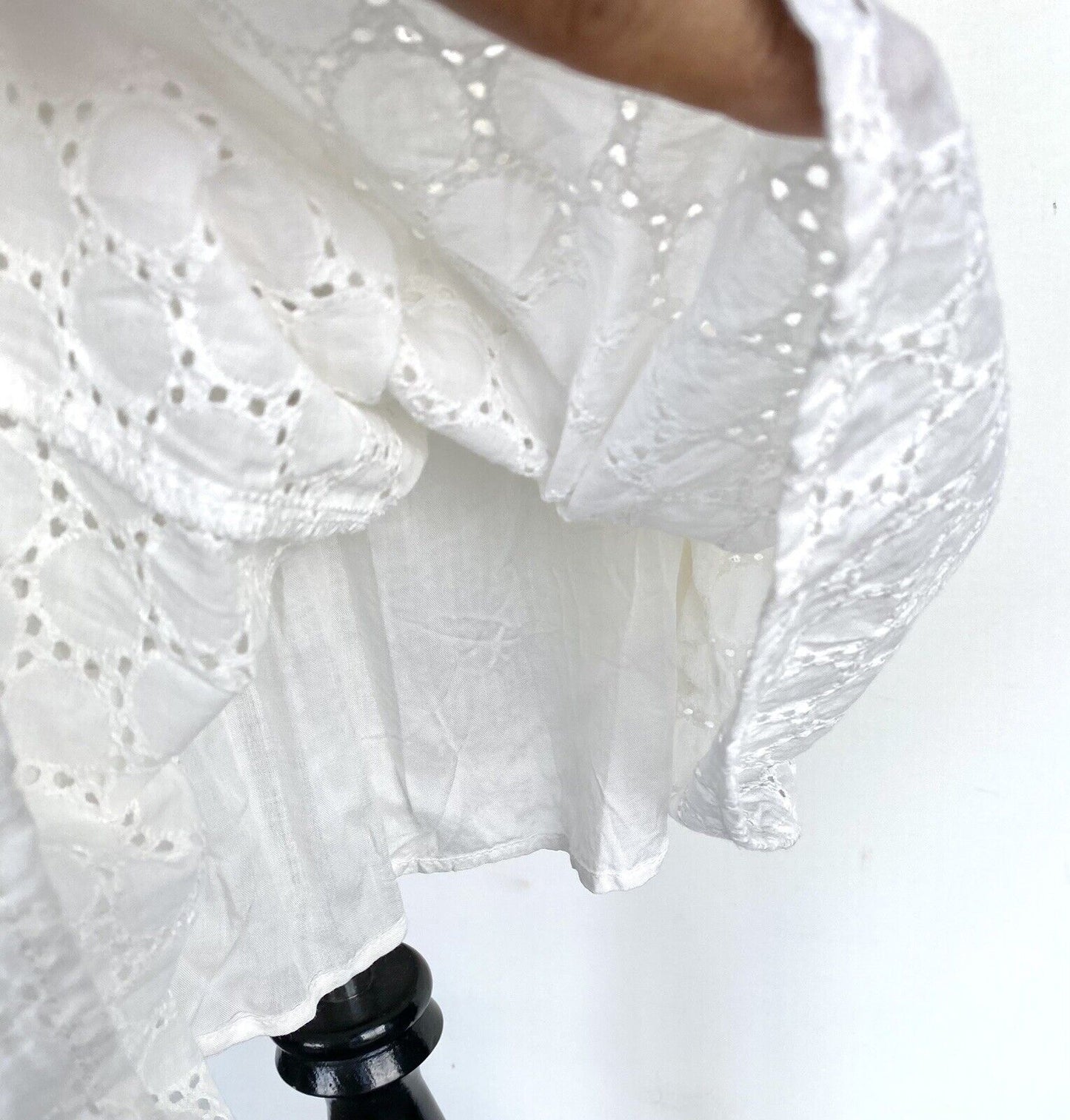Olivaceous Ivory White Eyelet Embroidered Dress S Retails $98 Price $68