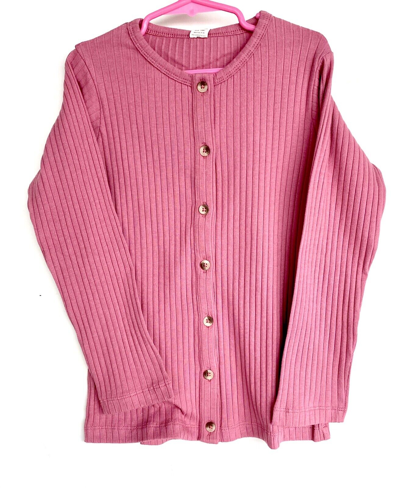 Kate Quinn Organic Cotton Cardigan Top Ribbed Retail $38 Price $26 Age 7