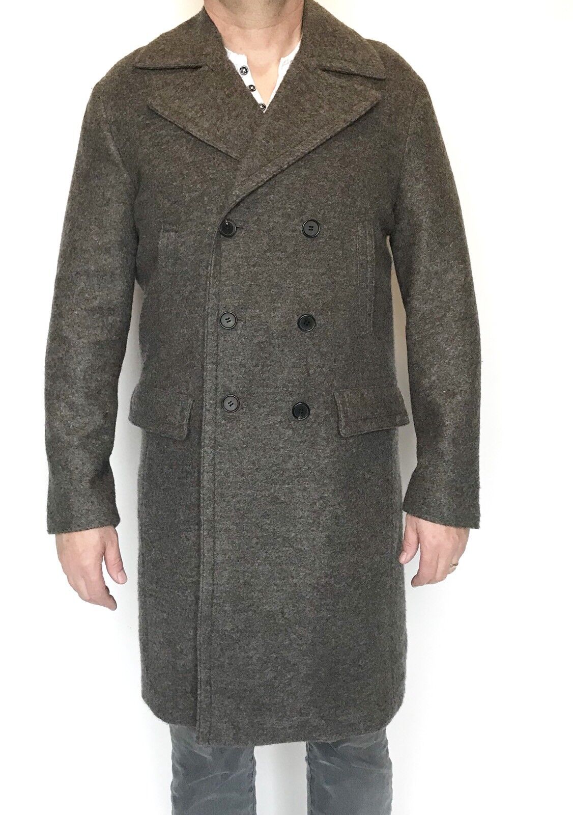 AllSaints Fyfe Coat Wool Mix Size 38 M Retail $700 Price $280 NWT