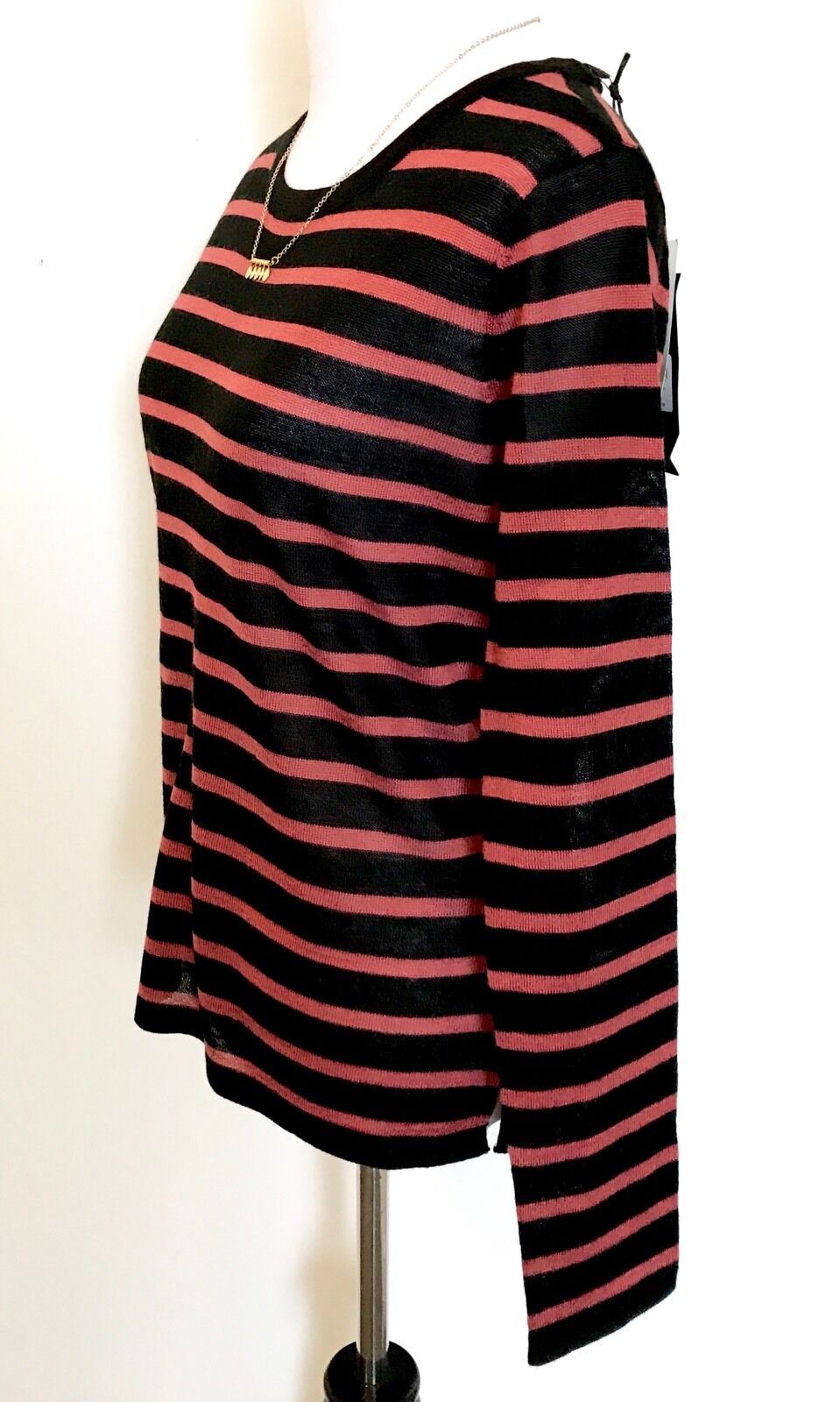 Scotch & Soda Black Stripe Sweater & Necklace  NWT Retail $109 Price $50 Sz XS