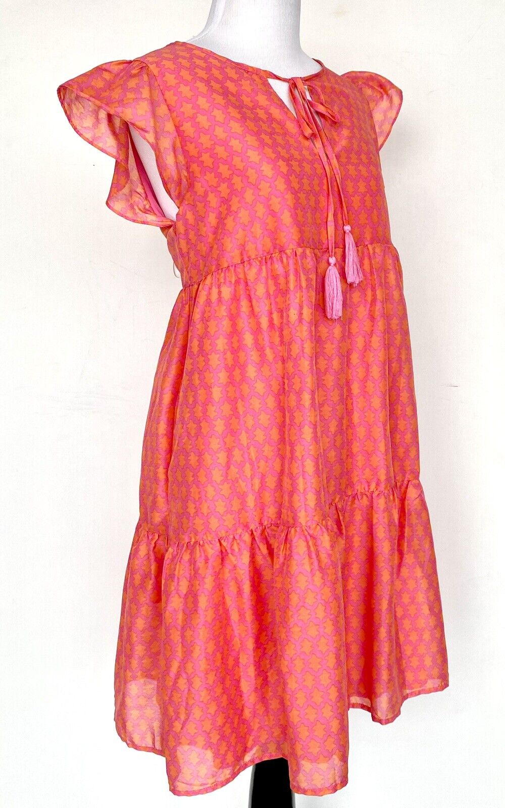 J Marie The Ella Tiered Flutter Sleeve Dress size S Retail $114 Price $65 NWT