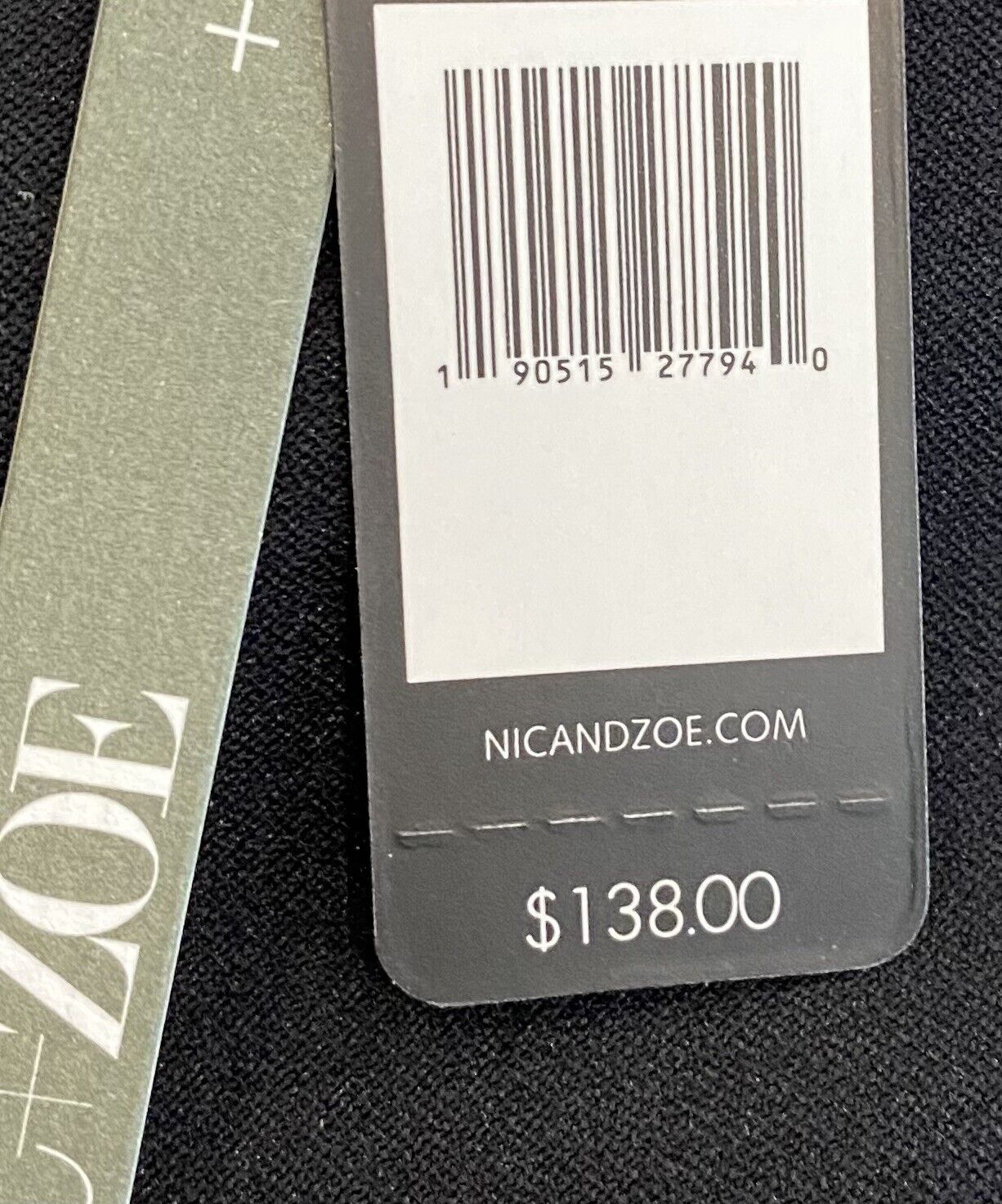 Nic + Zoe Black Wonderstretch High Rise Pants NWT Size 0 Retail $138 Price $39