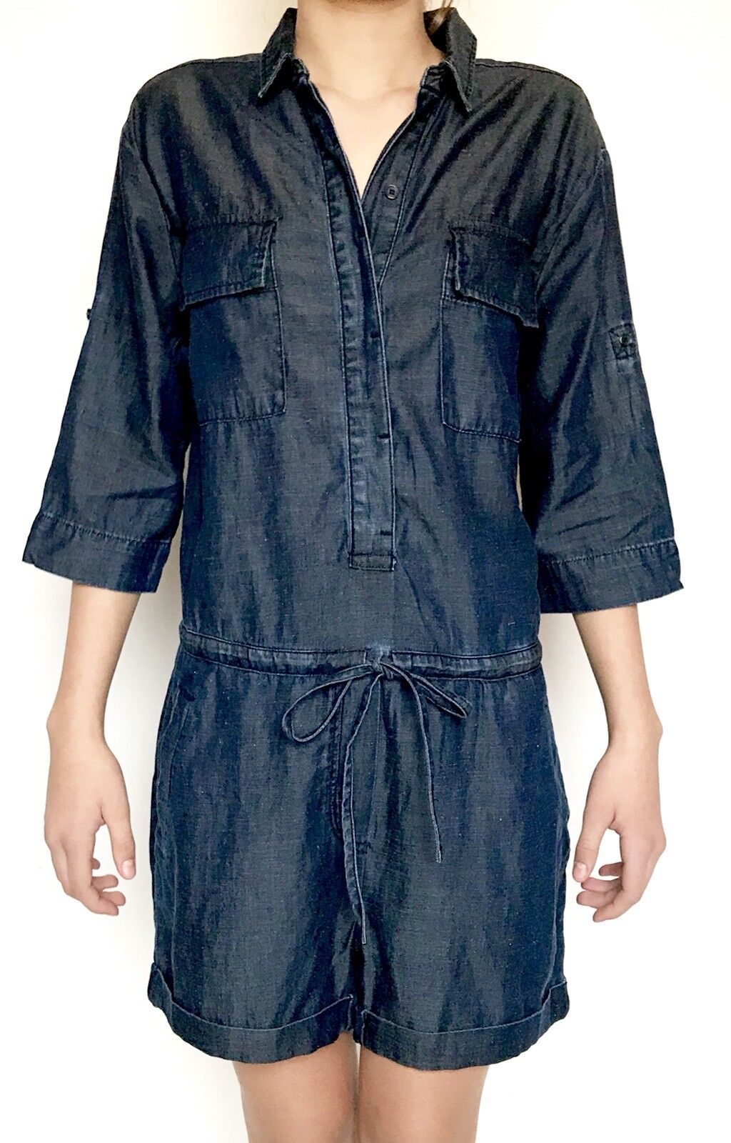 AllSaints Jura Playsuit / Romper  Denim Blue NWT Retail $250 Price $98 Size 2