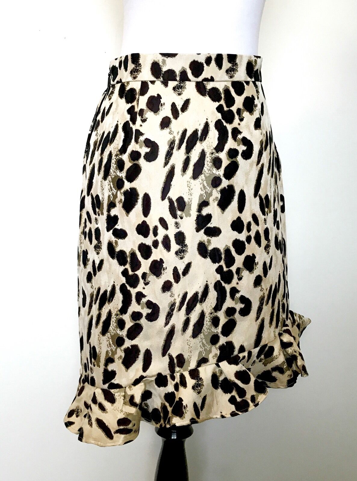 Carolina Herrera Animal Print Ruffle Hem NWT Retail $415 Price $195 Size 0
