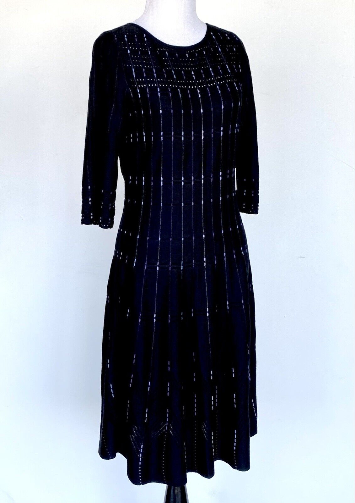 Nic + Zoe Black Cutout Fine Knit Dress NWT Size XS Retail $238 Price $85