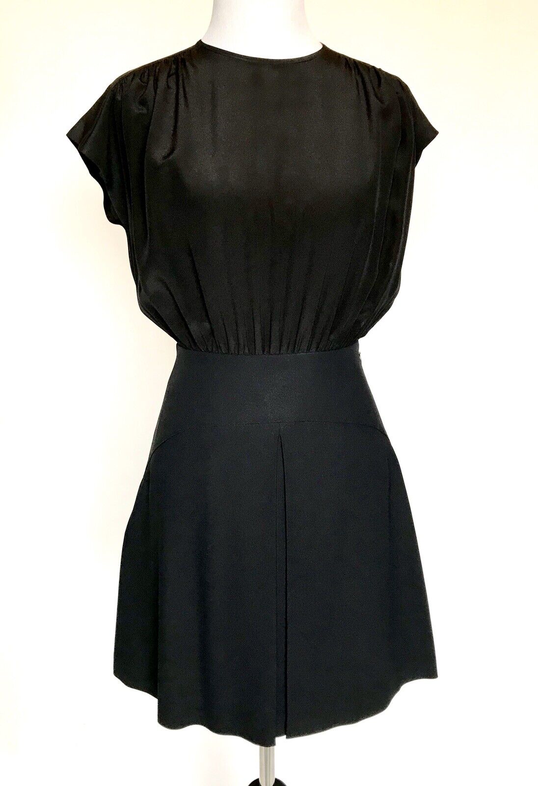 Miu Miu Black Silk Top Black Dress NWT Size IT 38 US 2 NEW Price $843