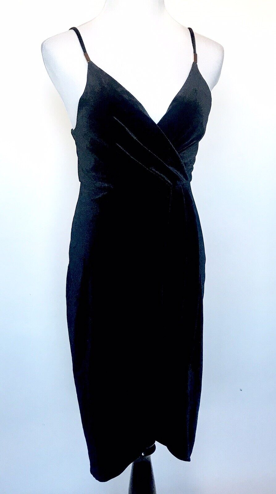 Aqua NWT Dress Black Velveteen Wrap Dress S Retail $128 Price  $45