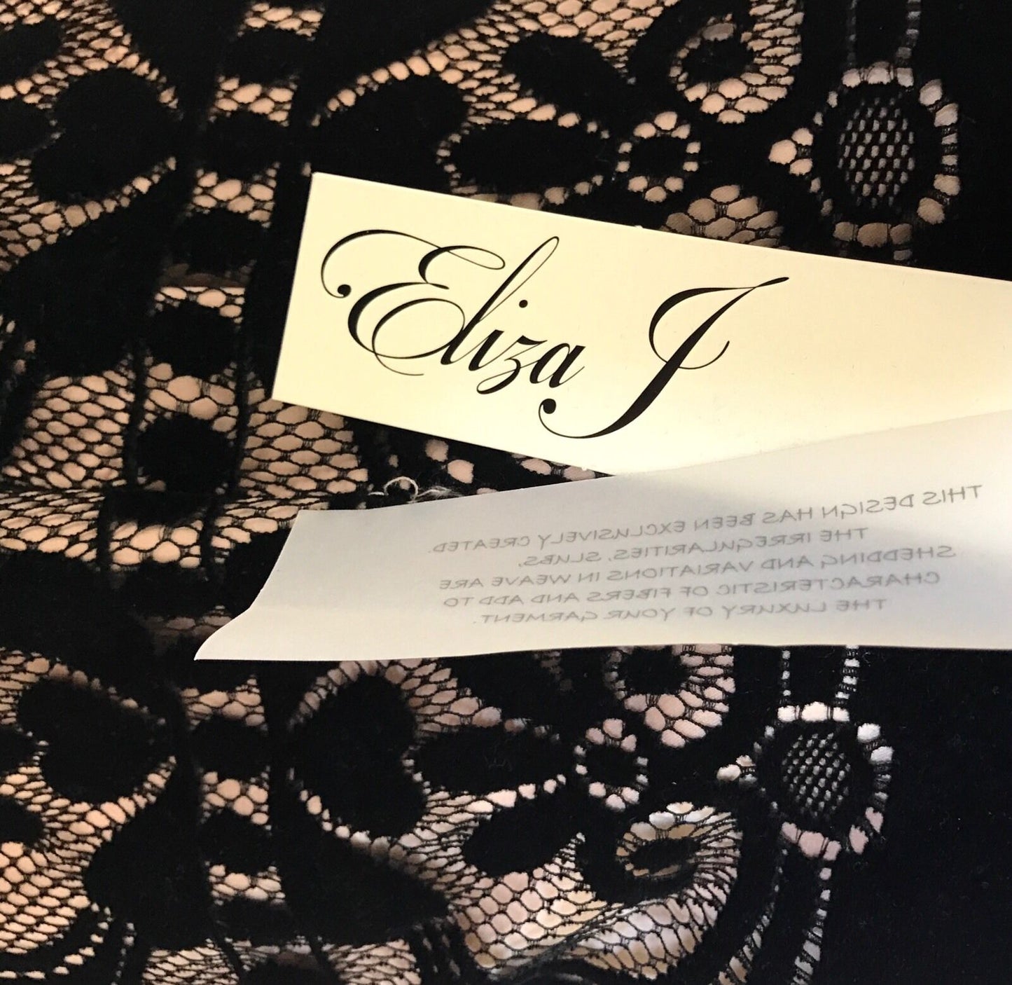 Eliza J Black Velvet & Lace Dress Nude Slip NWT Retails $138 Price $69 Size 6P
