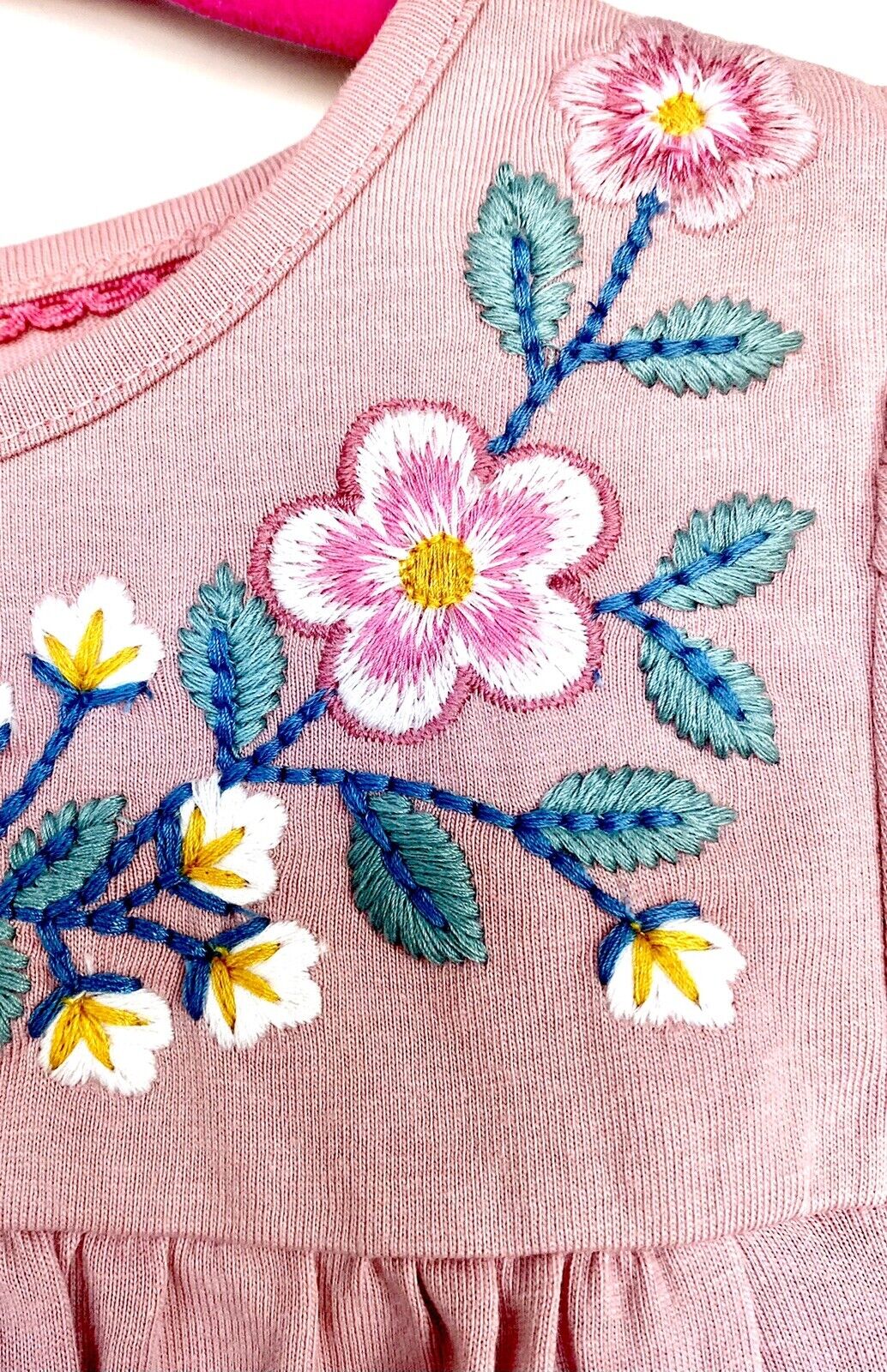 Monsoon London Pink Girls Appliqué Embroidery Top 3-4 Y  Price $25