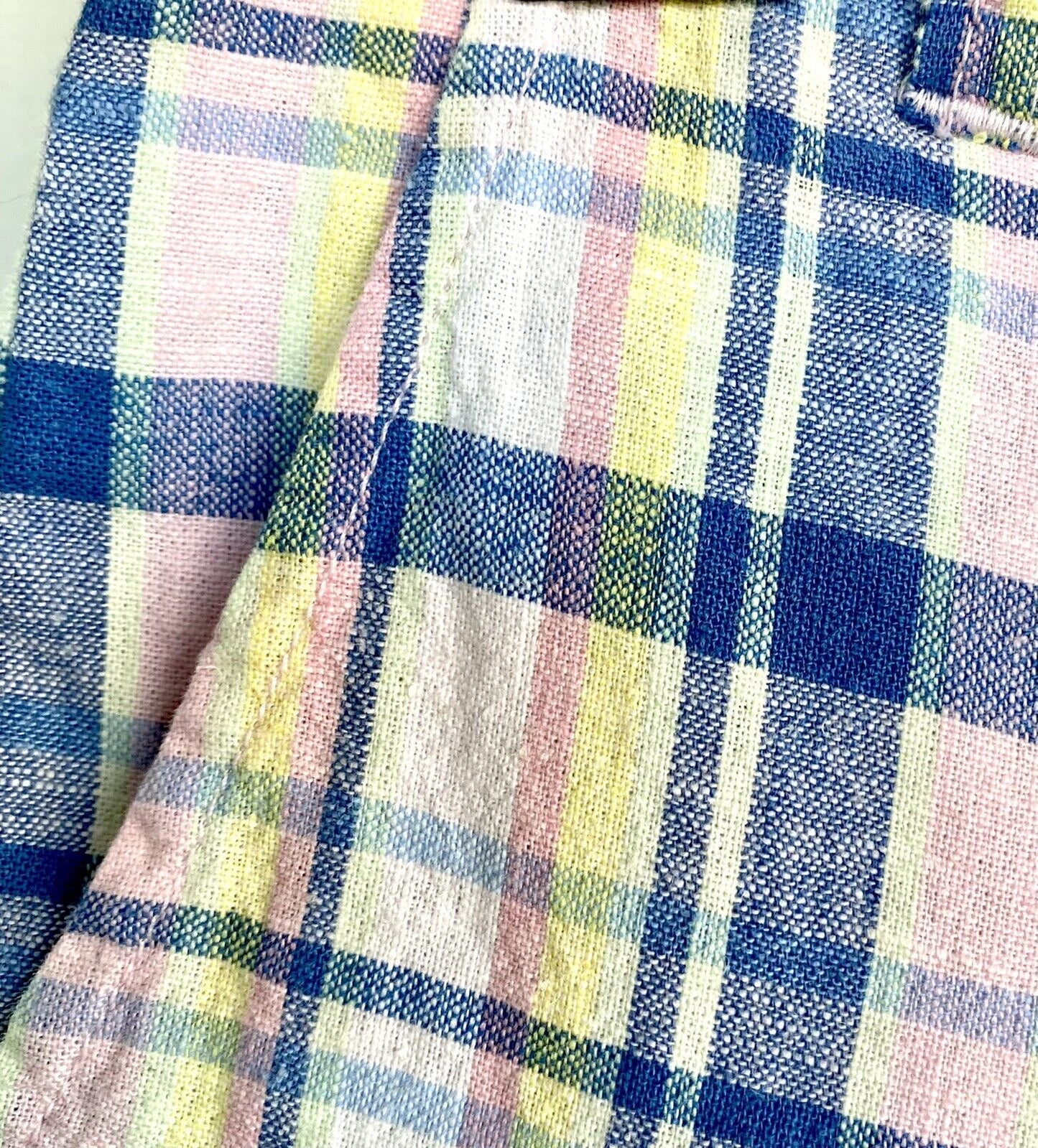 Janie And Jack Blue Check Cotton Linen Shorts Age 3 NWT Retail $39 Price $29