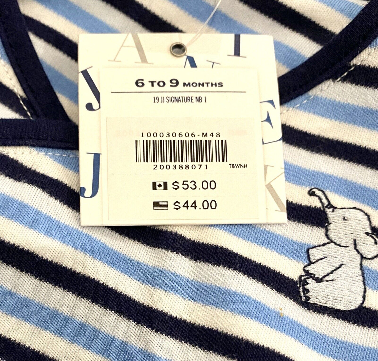 Janie And Jack Blue Stripe Kimono Wrap Footed 2Pc 6-9M NWT Retail $44 Price $27