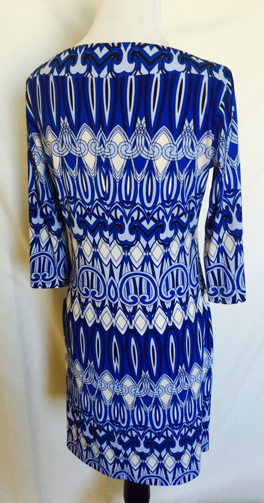 Donna Morgan Blue And White Stretch Dress. NWT Size 4  Retails $138 Price $42