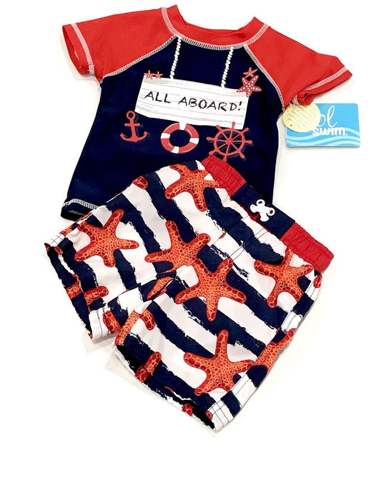 Sol Swim Baby Rash Guard And Shorts. NWT Retails $24 Price $16 3-6 Months