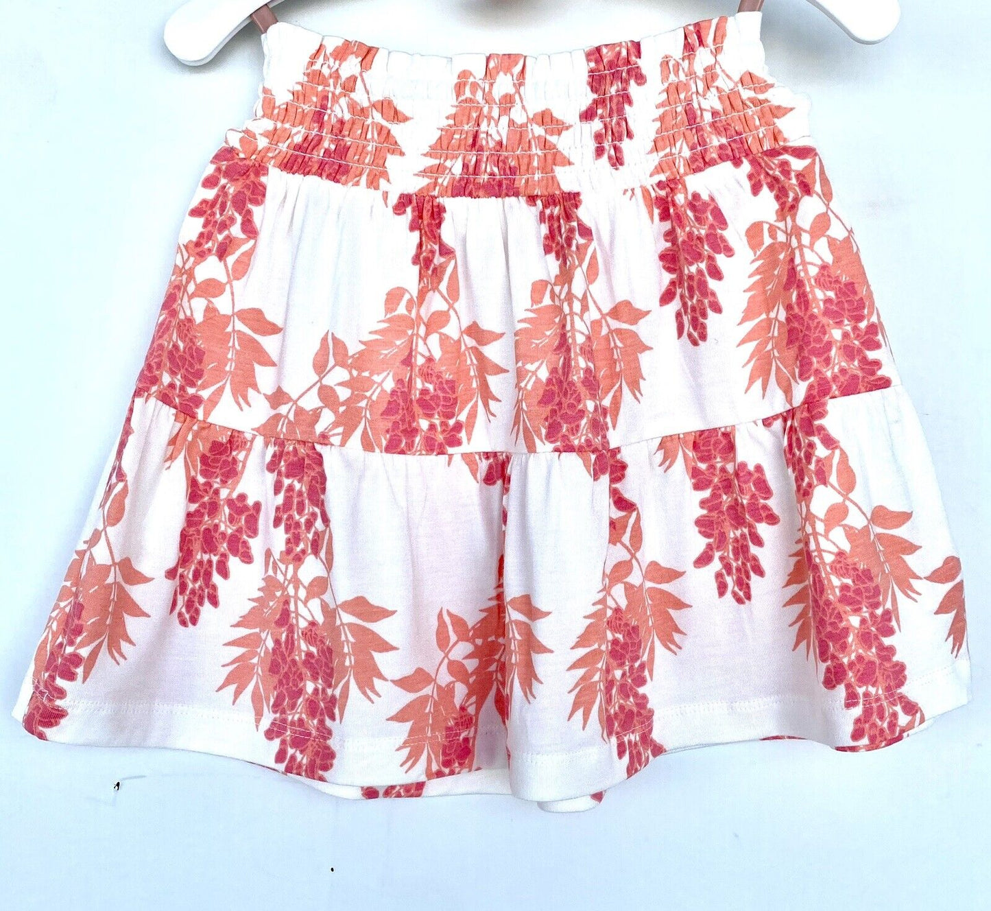Kate Quinn Soft Modal Smocked Waist Tiered Skirt 3T Retail $38 Price $25 Coral