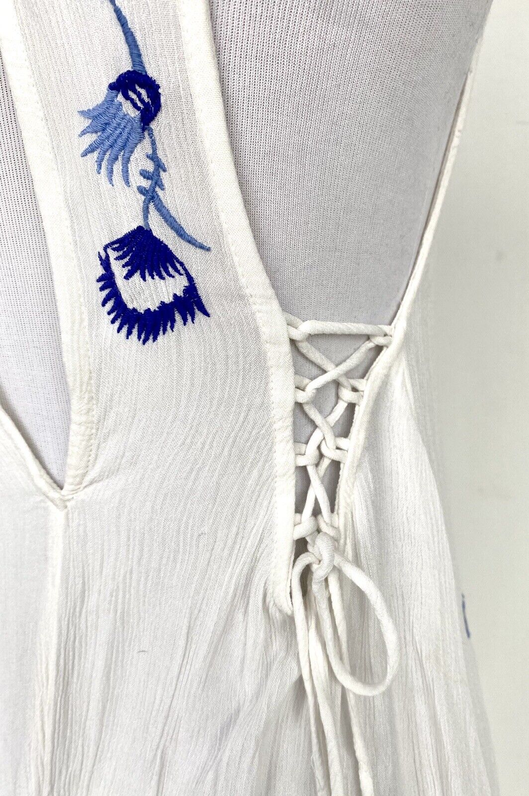 Free People Adelaide Boho Festival Dress Retail $98 Price $49 XS Lace Up