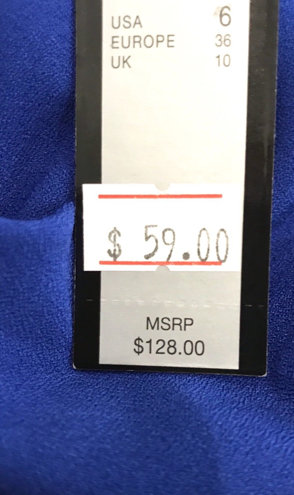 Tahari Arthur Levine Gold Bar Blue Wrap Dress. NWT Retail $128 Price $59 Size 6