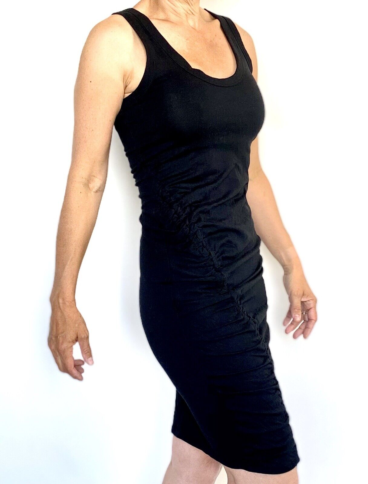 Kendall + Kylie Womens Black Ruched Party Tank Dress XS Retail $88 Price $49