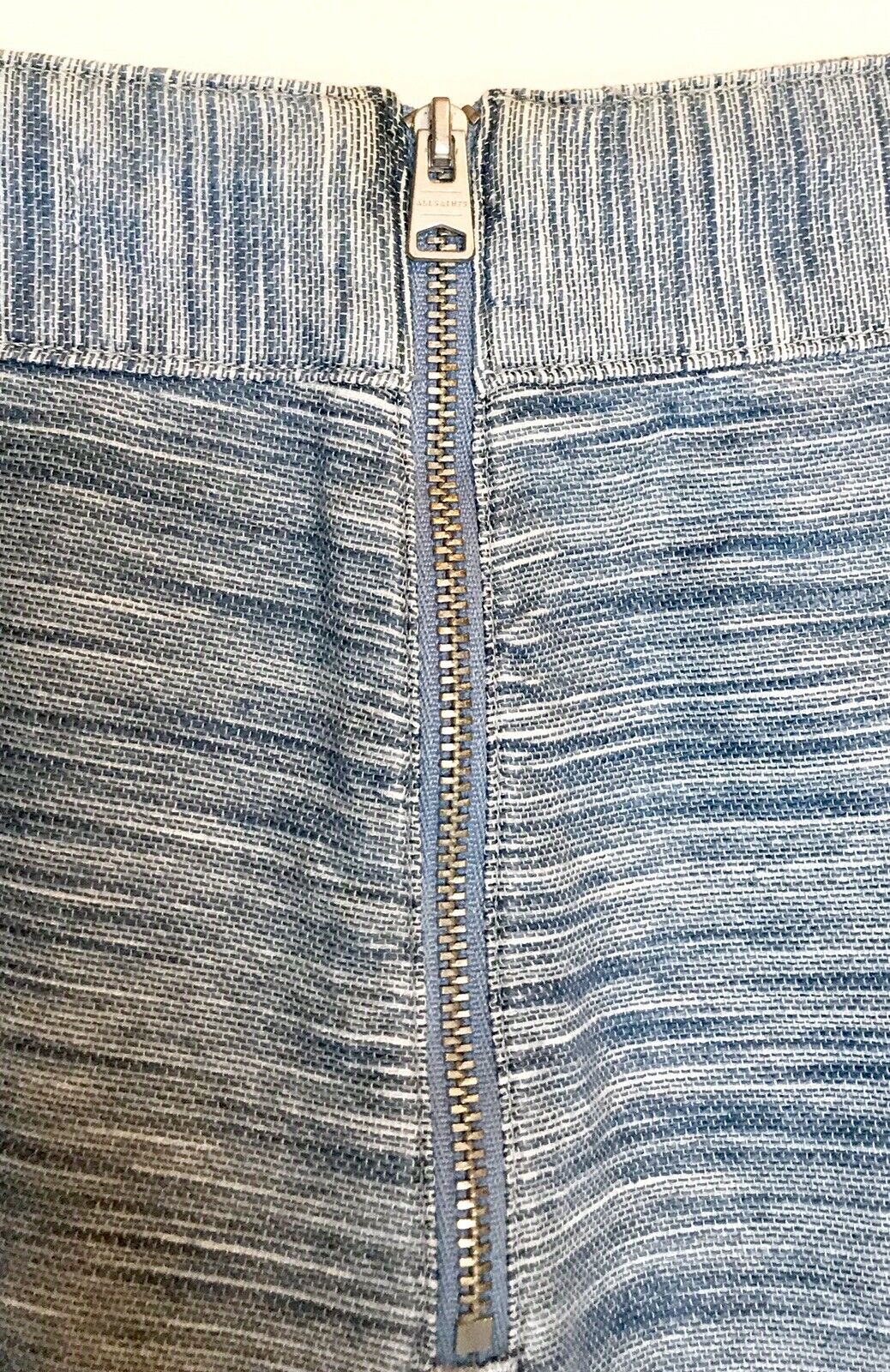 AllSaints Blue Jina Frayed Skirt NWT Size 2 Retails $160 Price $79 NWT