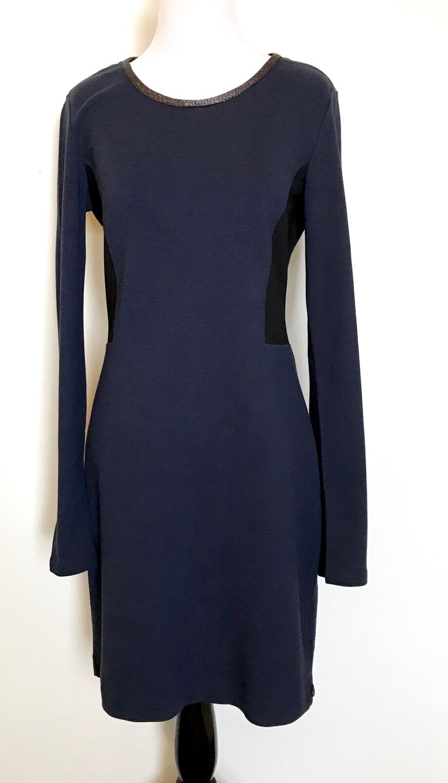 Maison Scotch Scotch & Soda Blue Black Dress NWT Retail $139 Price $52 Size3 L