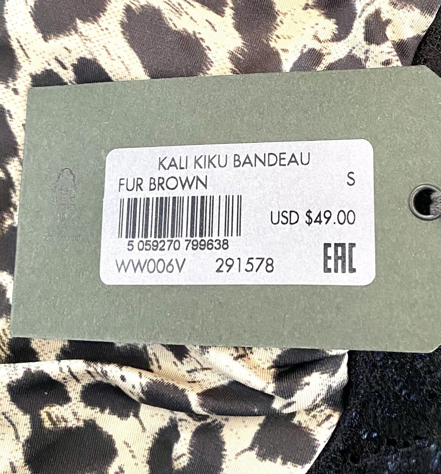 AllSaints Kali Kiku bandeau top $49 Size XS leopard front with lace back.