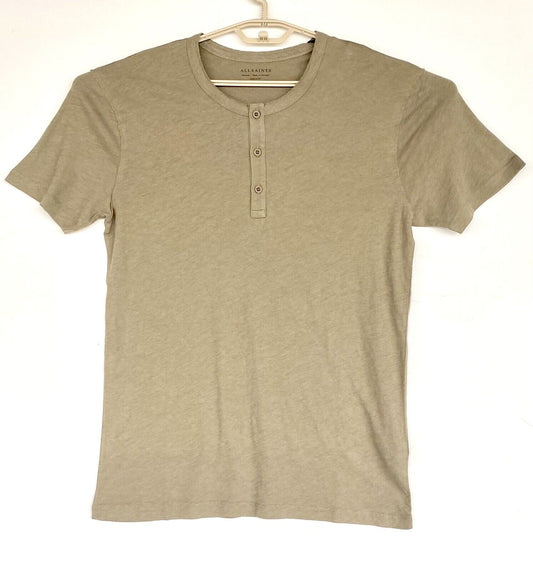 AllSaints Figure Henley SS Tee. NWT Retail $79 Price $59 Khaki Size M