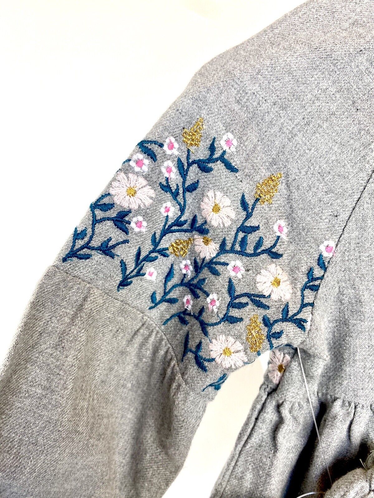 Tucker + Tate Grey Embroidered 2pc Dress & Panties Retail $45 Price $26 NWT 18 M