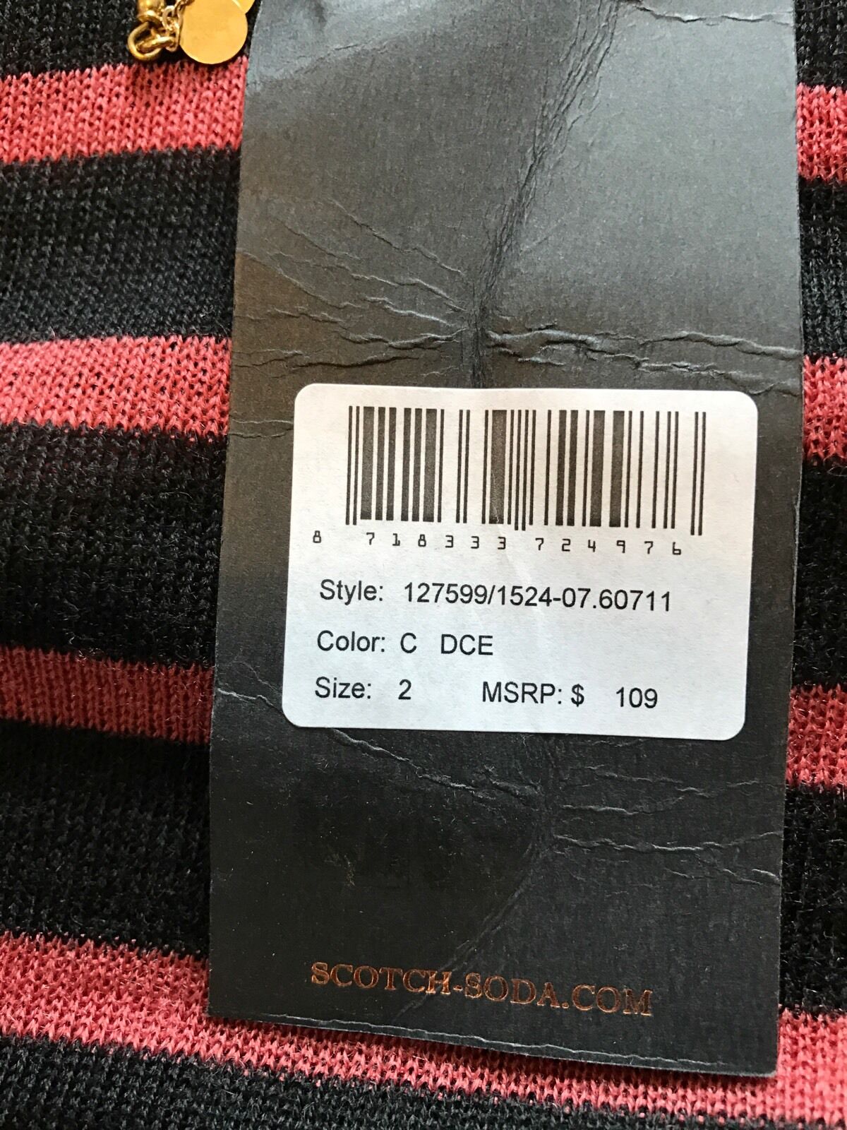 Scotch & Soda Black Stripe Sweater NWT Retail $109 Price $50 Lightweight M