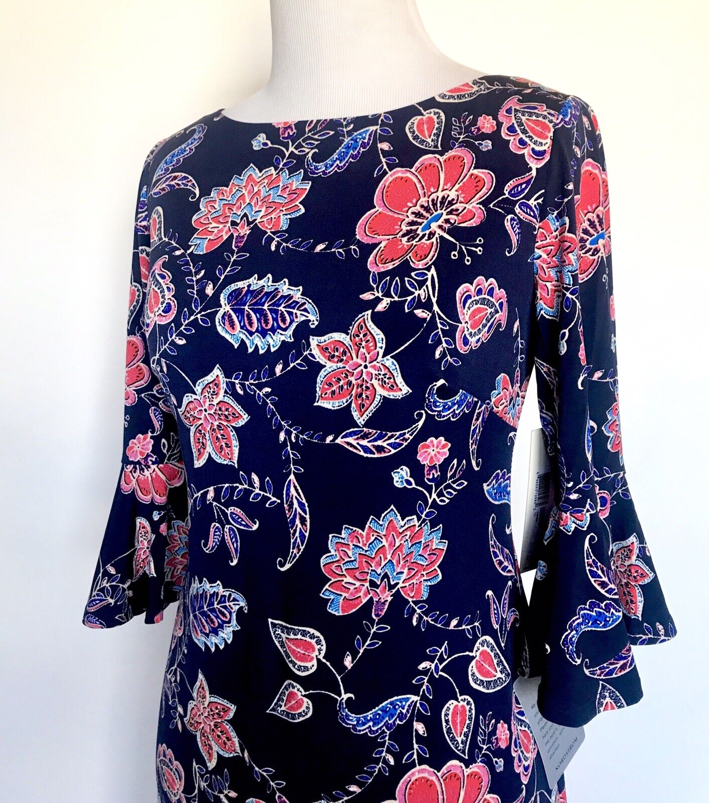 Eliza J Bell Sleeve Scoop Back Floral Dress Retail $128 Price $59 Size 2P NWT