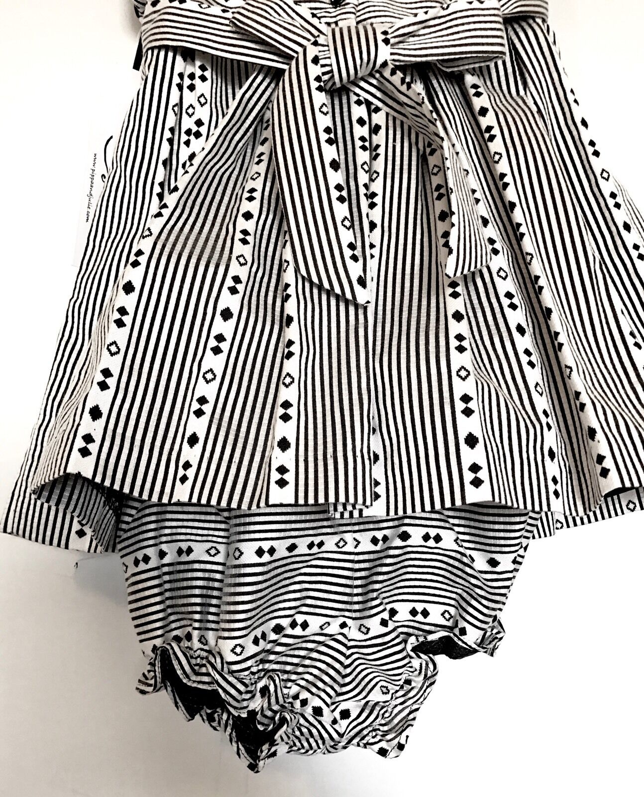 Pippa & Julie 2pc Baby Dress & Knickers Black Stripe Under $68 Price $$29.50 24M
