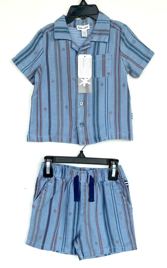 Splendid Soft Linen Shirt & Shorts Set  Retail $60 Price $41 NWT 12-18 M