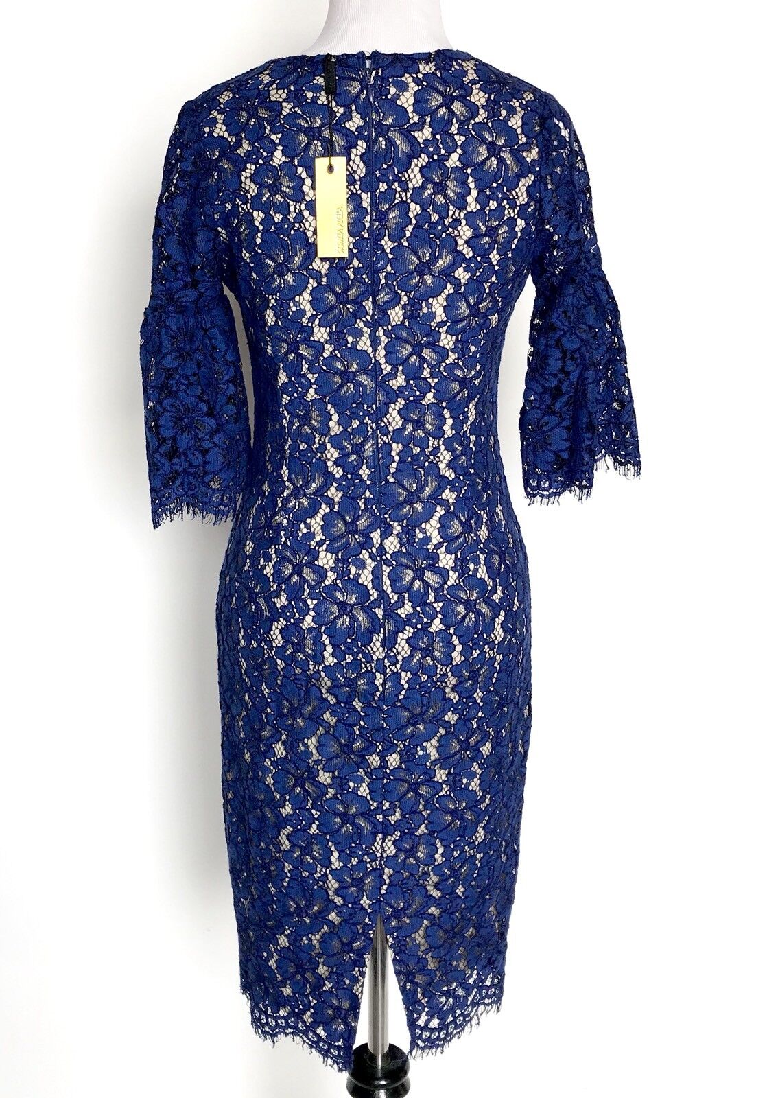 Alexia Admor Blue Lace Dress. Ruffle Bell Sleeve. Retail $265. Price $125 XS NWT