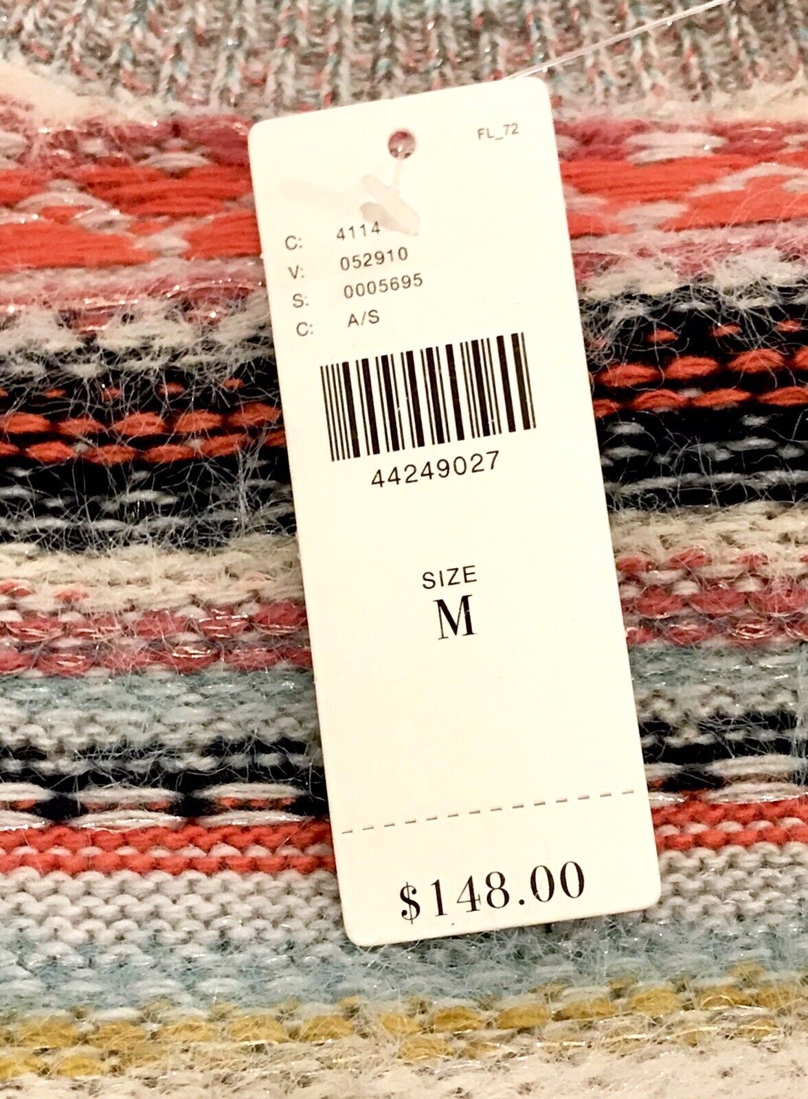 anthropologie knitted knotted Stripe sweater. Retail $148 Price $69 Size M NWT