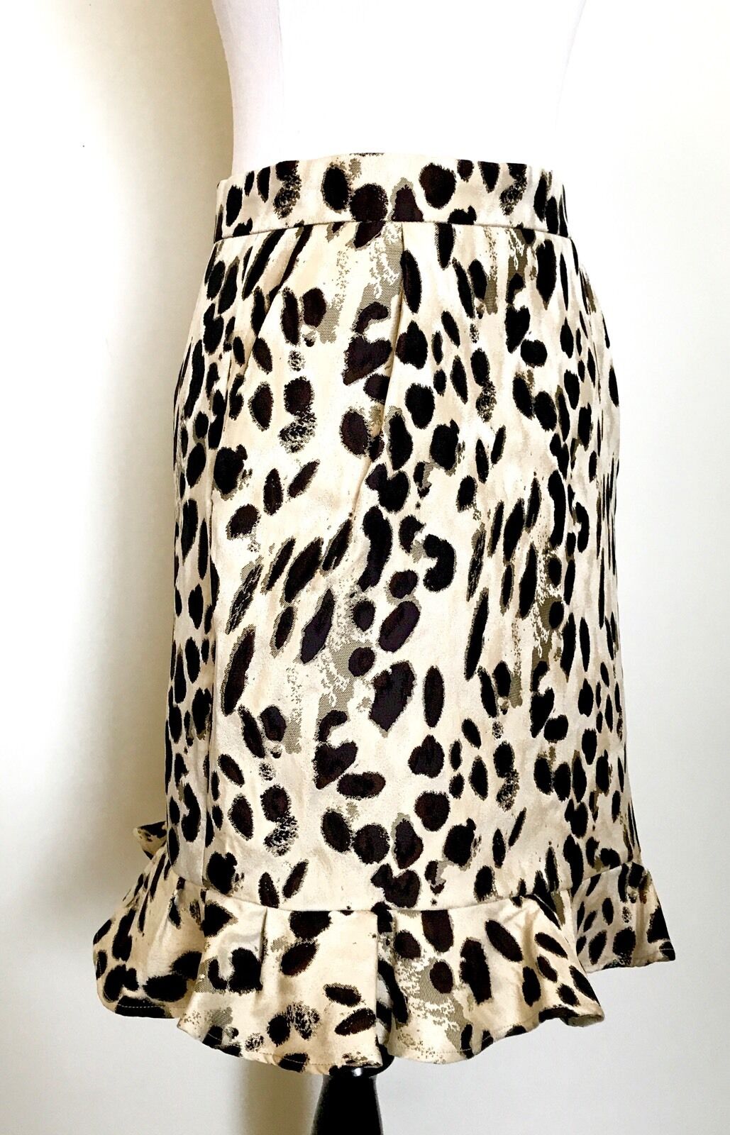 Carolina Herrera Animal Print Ruffle Hem NWT Retail $415 Price $195 Size 0