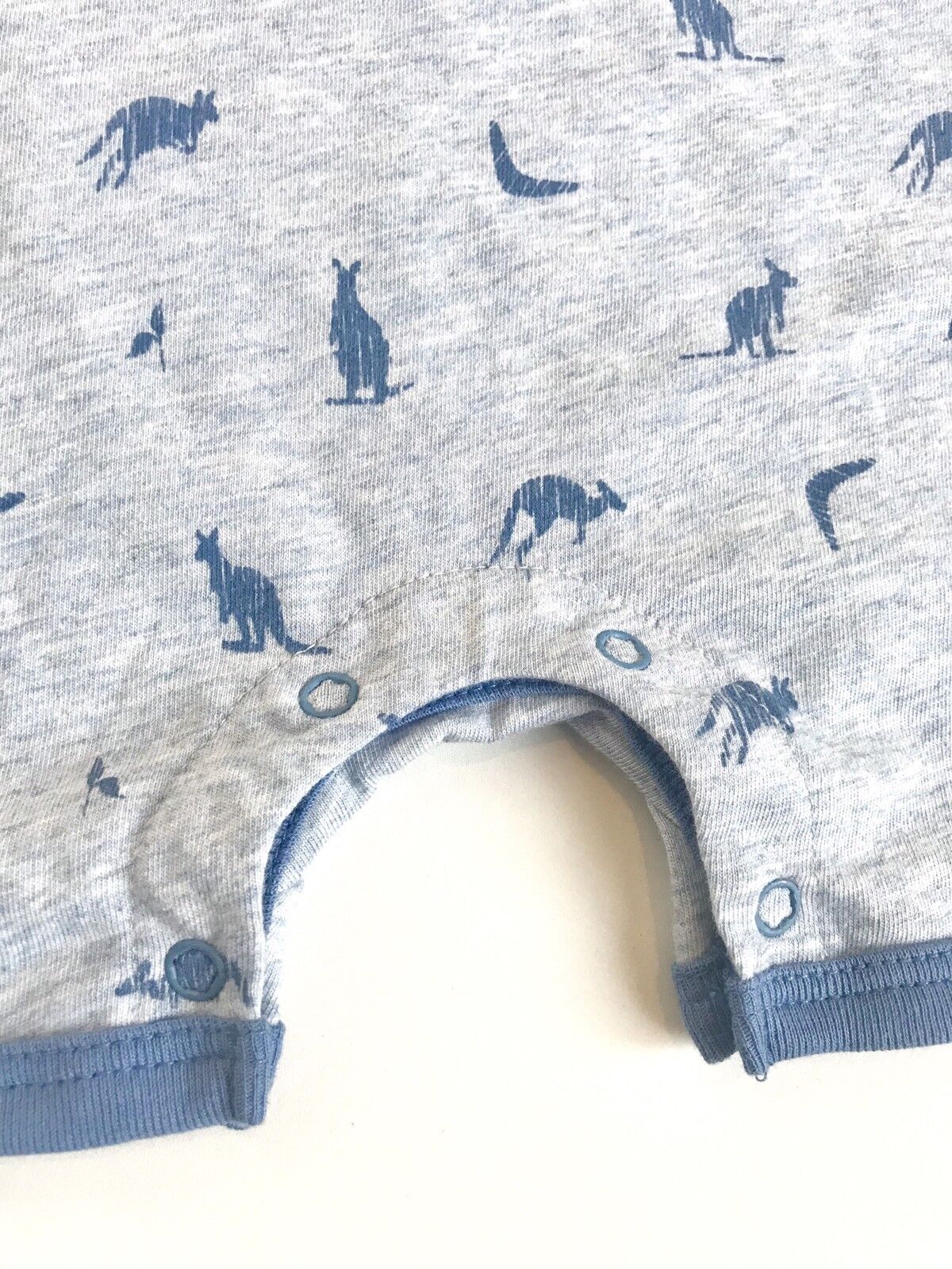 Peek Blue Kangaroo Hemsworth Romper NWT . 12-24 Month. Retails $34 Price $20.40