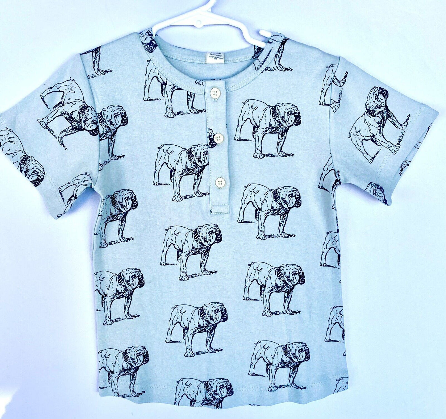 Kate Quinn Organic Cotton Henley Tee Bulldogs Top Retail $32 Price $26 Age 8