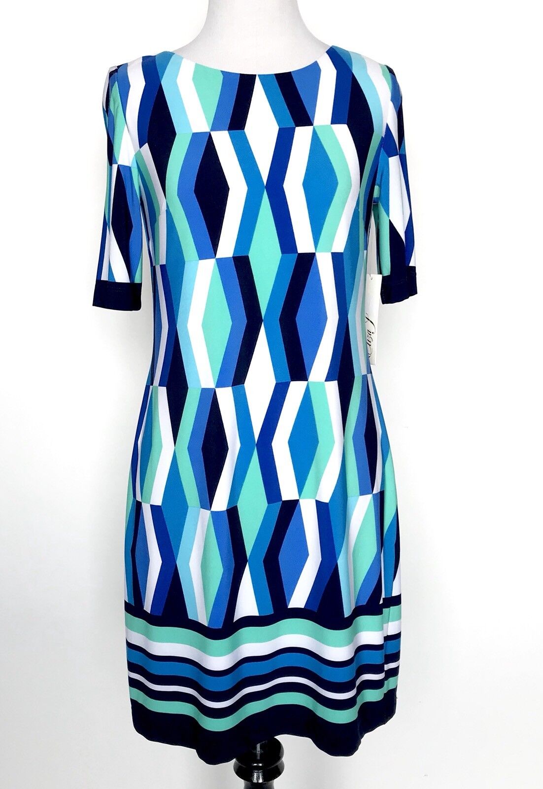 Eliza J Blue Diamond  Stretch Tunic Dress NWT Retails $118 Price $57 Size 0P