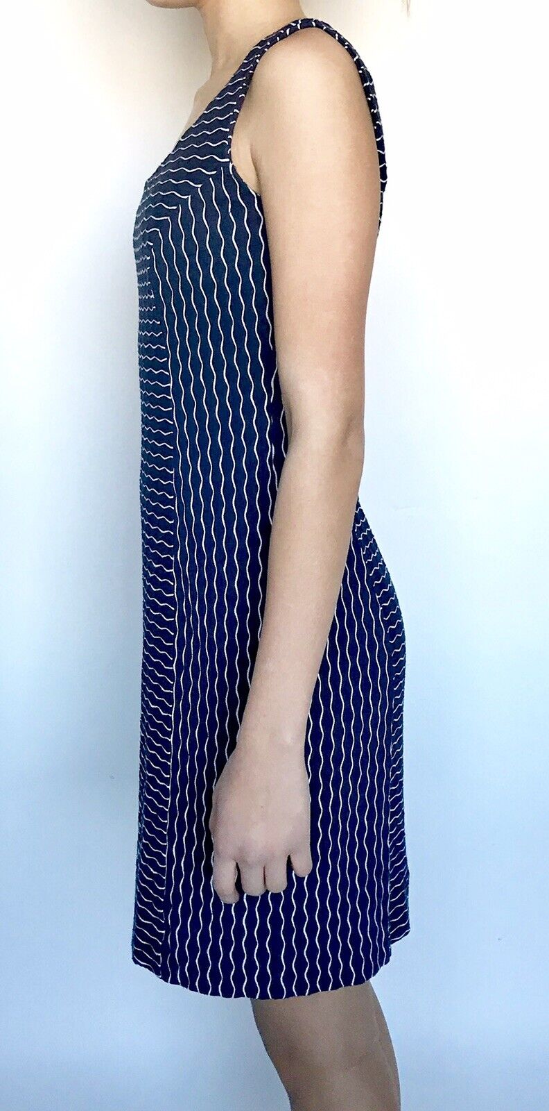 NEW Milly Dress Size P (0-2) Blue Stripe Embroidered Retail $$285 Price $118