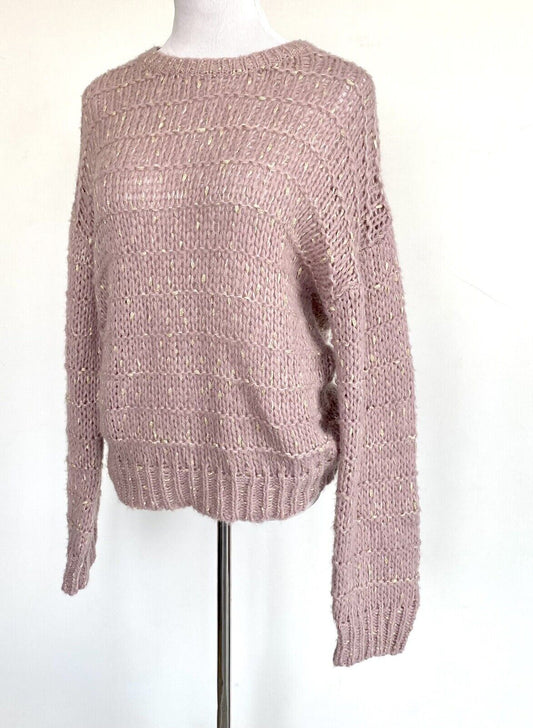 Raga Oversize Lilac And Gold Sweater Chunky Knit Retail $97 Price $59 Size XS/S