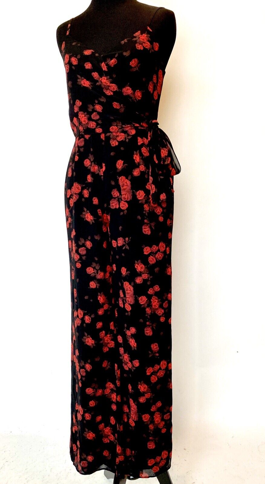 Michael Kors Black & Red Rose Jumpsuit NEW Retail $155 Price $79 Sz P (XS)