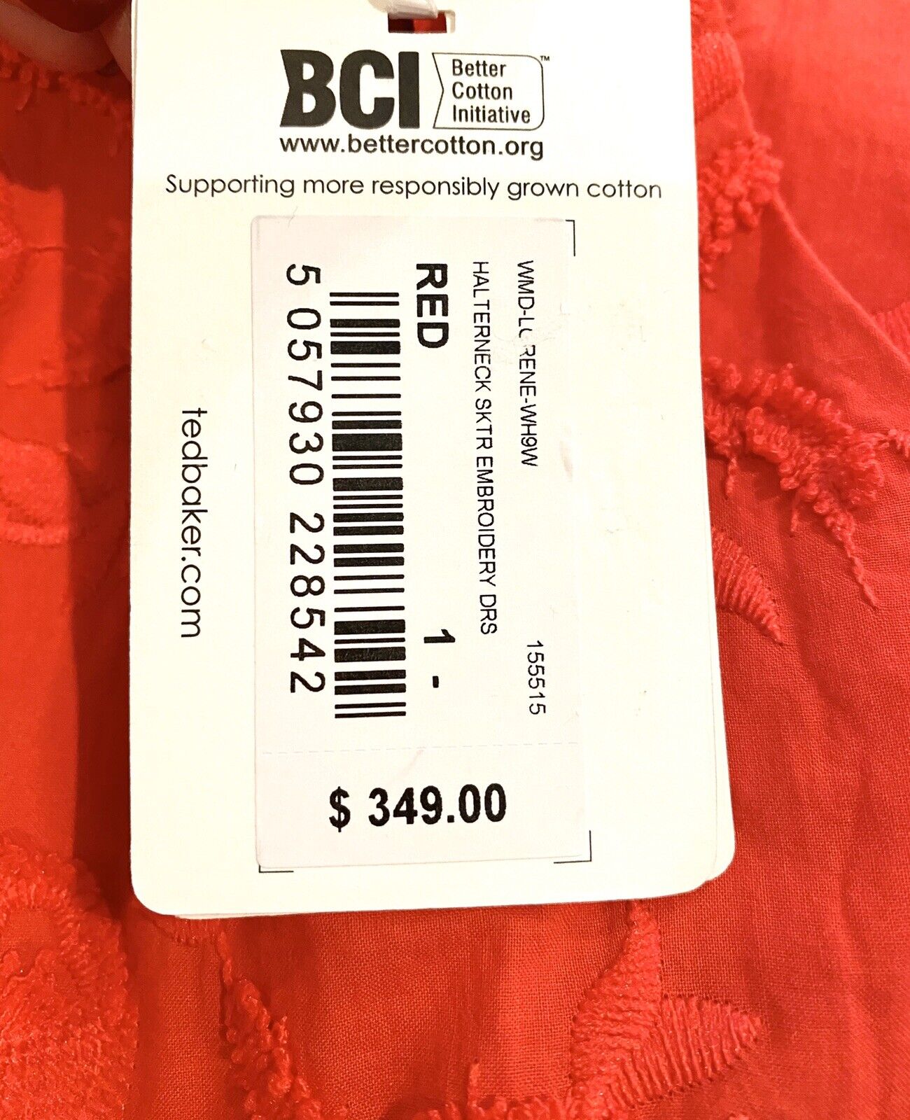 Ted Baker Halterneck Frill Embroidered Dress 1 (US 0-2)Retail $349 Price $115