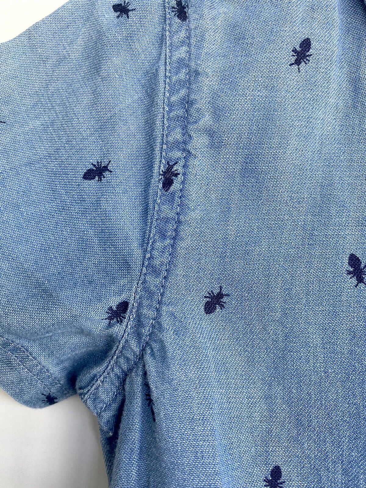 Tucker + Tate NWT Bug Chambray Blue Romper Retail $35 Price $29 18M