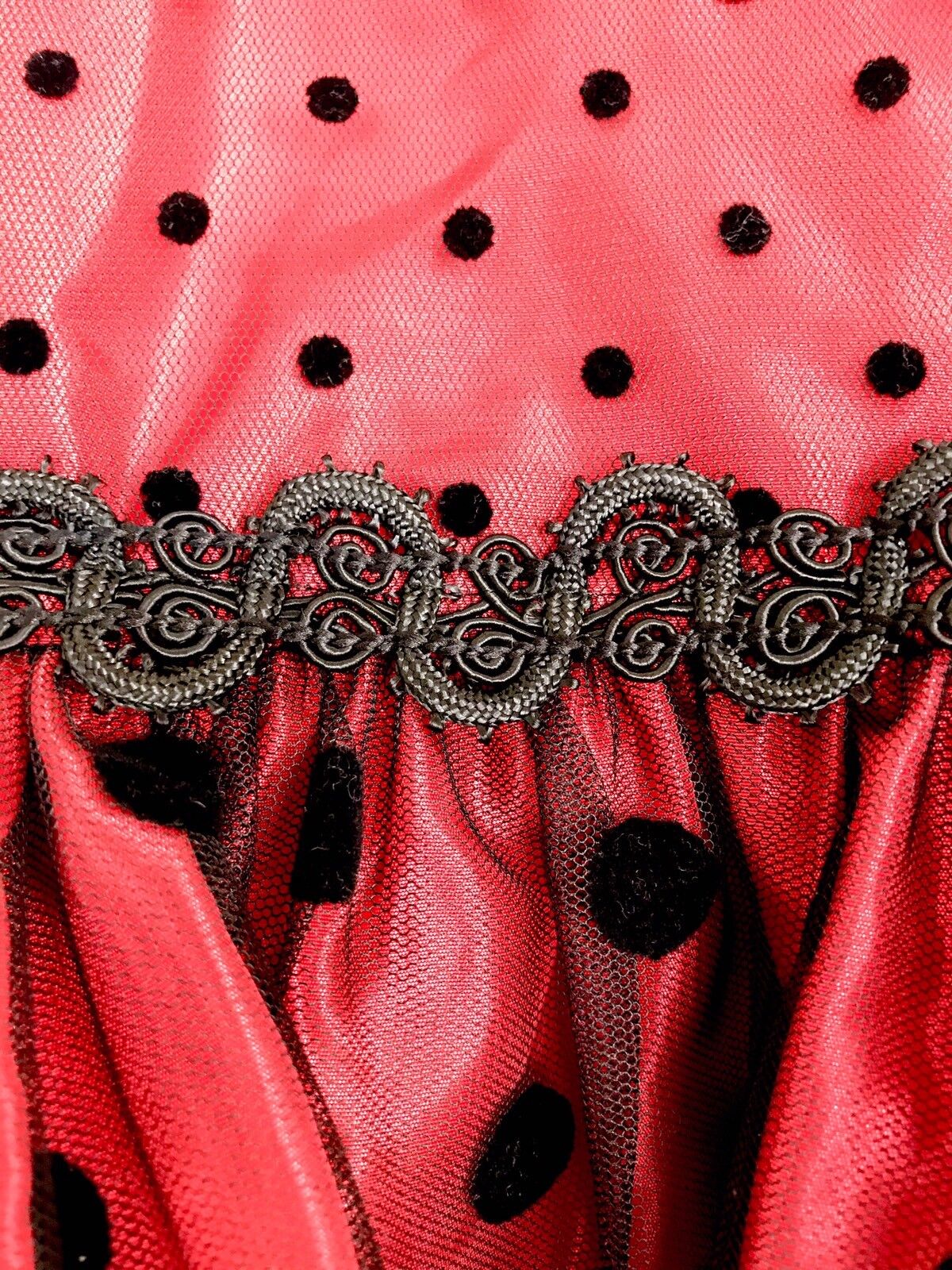Sorbet Full Skirt Net Dress Red And Black Spot. NWT Age 2 Retails $62 Price $36