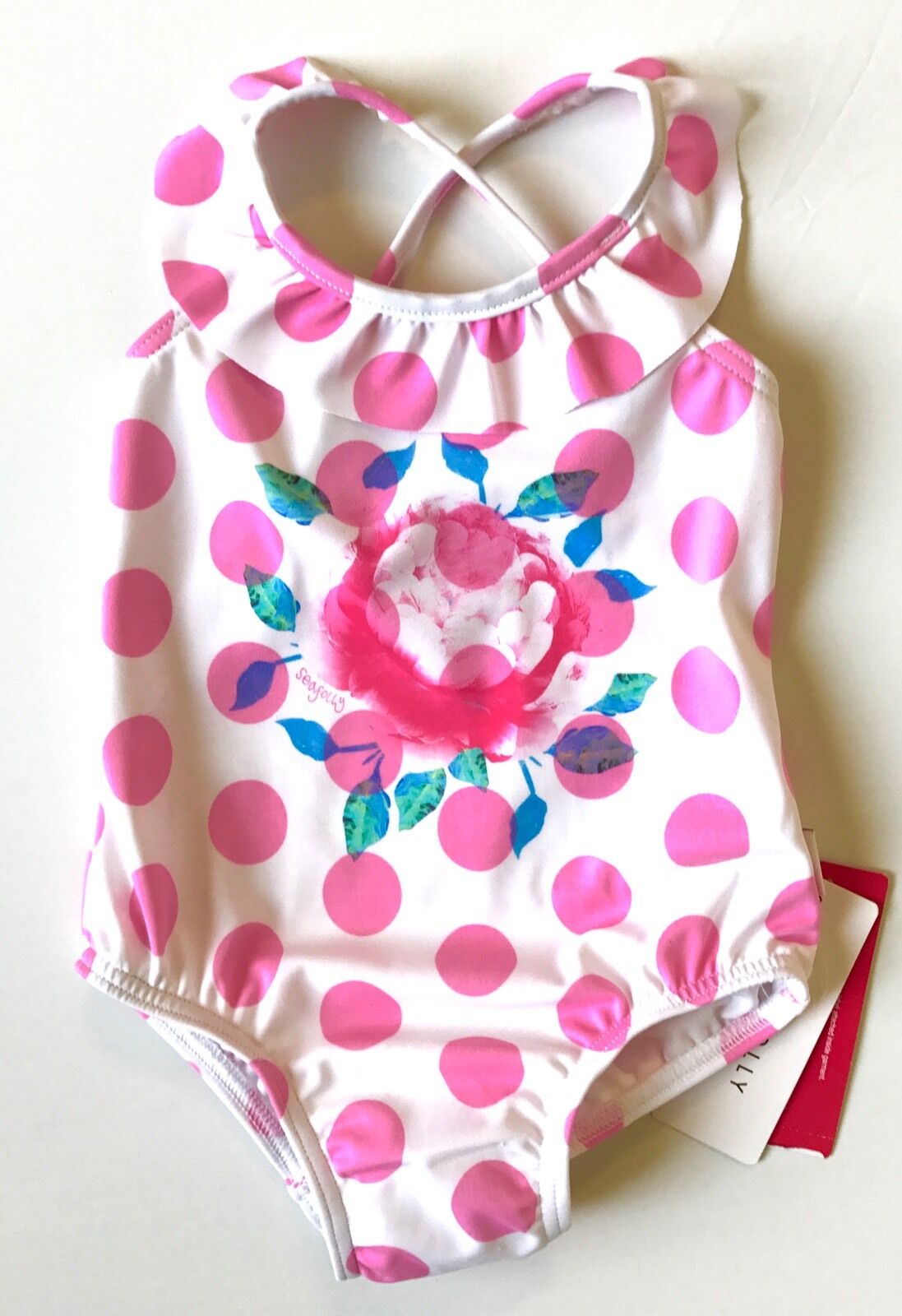 Seafolly Roses Are Pink Swimsuit 6-12 Months NWT Retails $56 Price $24