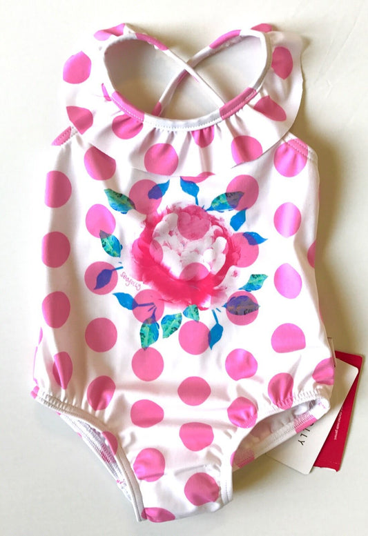 Seafolly Roses Are Pink Swimsuit 6-12 Months NWT Retails $56 Price $24