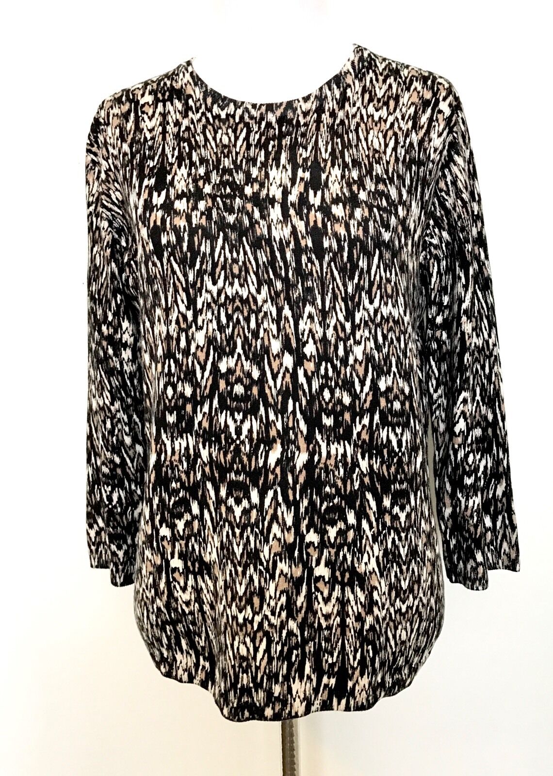 Philosophy Tan Cream Black Sweater. Zip Back NWT Size M Retail $58 Price $29