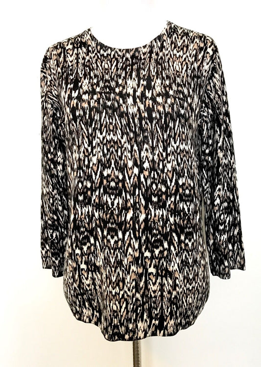 Philosophy Tan Cream Black Sweater. Zip Back NWT Size M Retail $58 Price $29