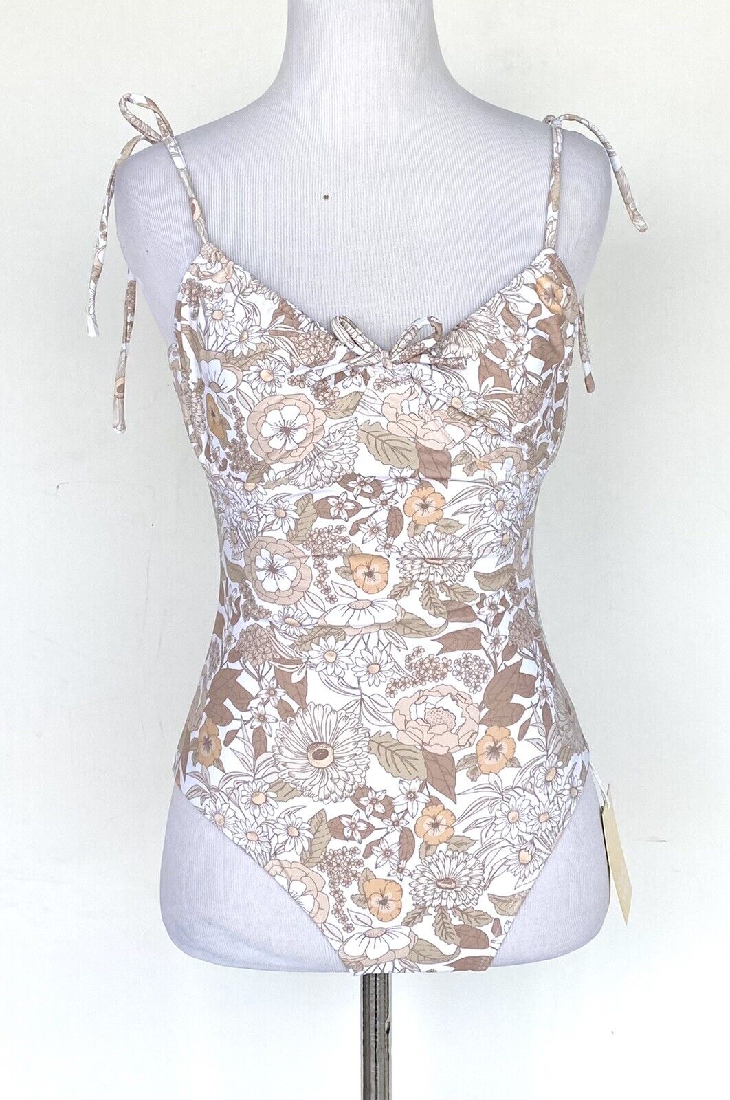 Charlie Holiday Taupe Florence Swimsuit XS Retail $89 Price $46 NWT