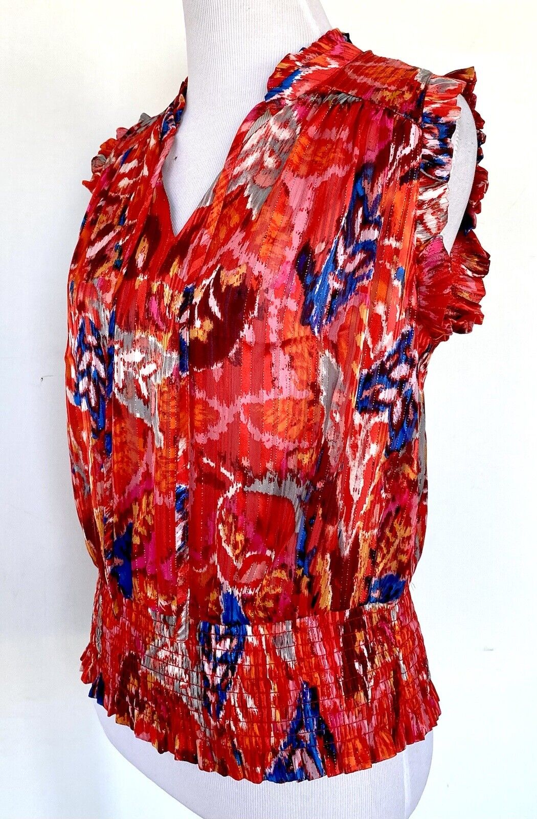 Rachel Zoe Ruffle Sleeve  Smocked Waist Top Size XS Retails $69 Price $45 NWT