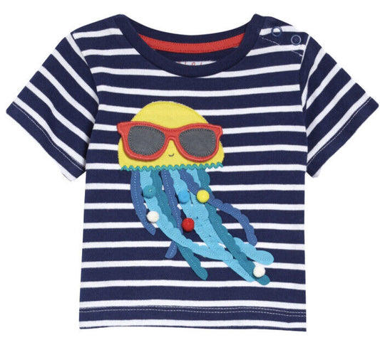 Mini Boden Baby Boden Jellyfish Appliqué Tee 3-6 M Retail $25 Price $19  NWT