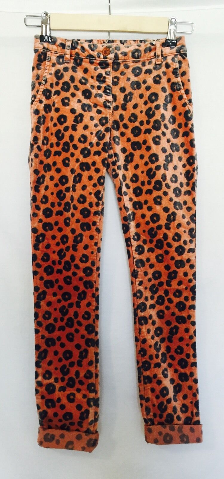 Scotch R'Belle Velvet Feel Coral Leopard Pants NWT Age 10 Retails $99 Price $38